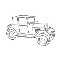 retro car vector sketch