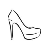 dibujo vectorial de zapatos de mujer vector