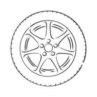 car wheel vector sketch