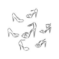 dibujo vectorial de zapatos de mujer vector