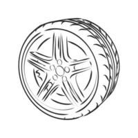 car wheel vector sketch