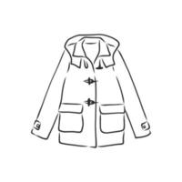 winter coat jacket vector sketch