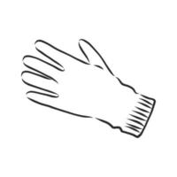 guantes, manoplas, vector, bosquejo vector