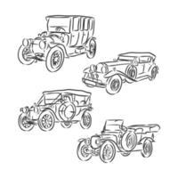 retro car vector sketch