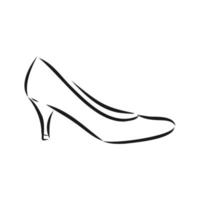 dibujo vectorial de zapatos de mujer vector