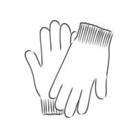 gloves mittens vector sketch