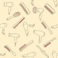 hairdressing tools vector sketch