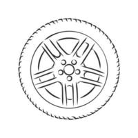 car wheel vector sketch