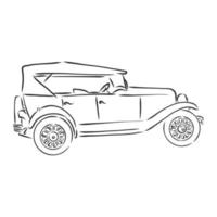 retro car vector sketch
