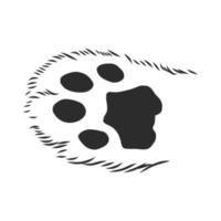 trail of a cat vector sketch