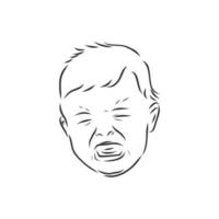 baby crying vector sketch