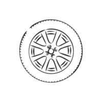 car wheel vector sketch
