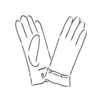 gloves mittens vector sketch