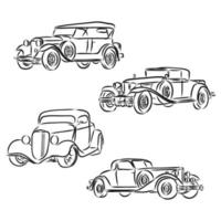 retro car vector sketch