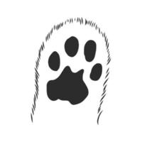 trail of a cat vector sketch