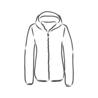 bosquejo del vector de la chaqueta del abrigo de invierno