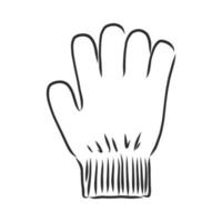 guantes, manoplas, vector, bosquejo vector