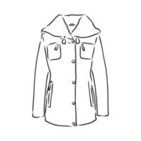 winter coat jacket vector sketch