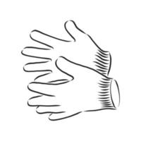 gloves mittens vector sketch