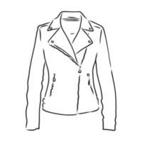 bosquejo del vector de la chaqueta de cuero