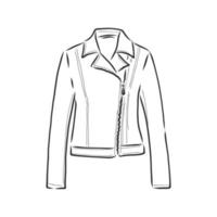 bosquejo del vector de la chaqueta de cuero