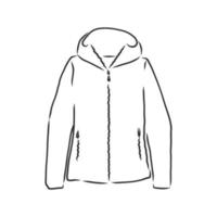 bosquejo del vector de la chaqueta del abrigo de invierno