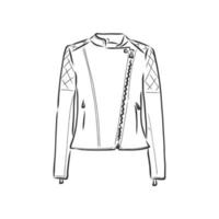 bosquejo del vector de la chaqueta de cuero