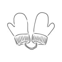 gloves mittens vector sketch