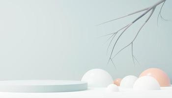 3d render abstract display podium platform for  product presentation and advertising. Minimal scene backdrop with clean design. Vacant pedestal for mock up. Empty stage with pastel color for cosmetic. photo
