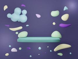 3d render illustration of minimal geometric shapes. Floating fluffy stylish art design. Cute objects on pastel background. photo