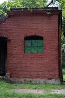 The texture of a red brick wall of an old king's palace photo