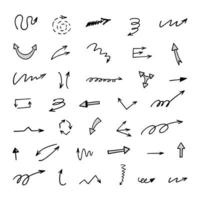 Vector set of hand drawn arrows, elements for presentation