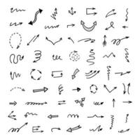 Vector set of hand drawn arrows, elements for presentation