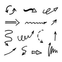 Vector set of hand drawn arrows, elements for presentation