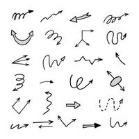 Vector set of hand drawn arrows, elements for presentation