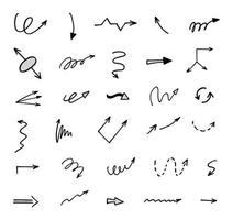 Vector set of hand drawn arrows, elements for presentation