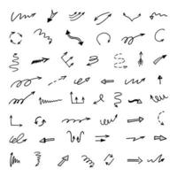 Vector set of hand drawn arrows, elements for presentation