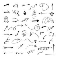 Vector set of hand drawn arrows, elements for presentation