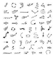 Vector set of hand drawn arrows, elements for presentation