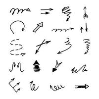 Vector set of hand drawn arrows, elements for presentation