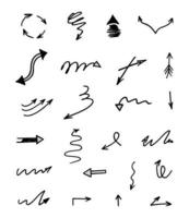 Vector set of hand drawn arrows, elements for presentation