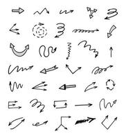 Vector set of hand drawn arrows, elements for presentation