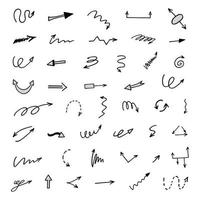 Vector set of hand drawn arrows, elements for presentation