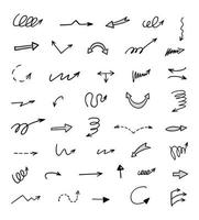 Vector set of hand drawn arrows, elements for presentation