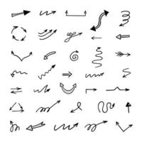 Vector set of hand drawn arrows, elements for presentation