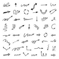 Vector set of hand drawn arrows, elements for presentation