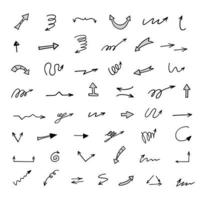 Vector set of hand drawn arrows, elements for presentation