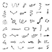 Vector set of hand drawn arrows, elements for presentation