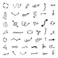 Vector set of hand drawn arrows, elements for presentation