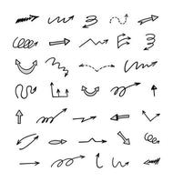 Vector set of hand drawn arrows, elements for presentation